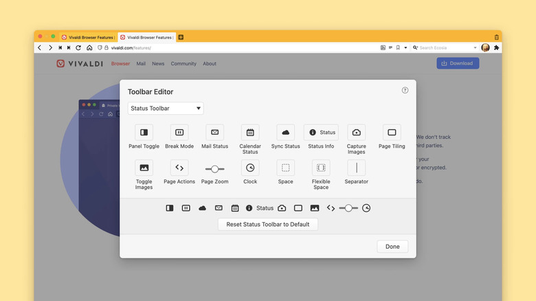 vivaldi toolbar editor