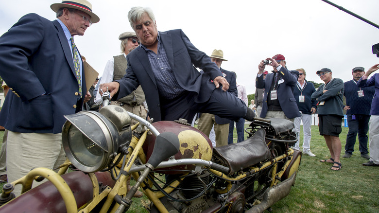 Jay Leno on a motorcycle