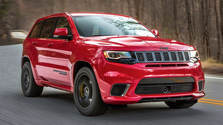 Jeep Grand Cherokee Trackhawk on the road