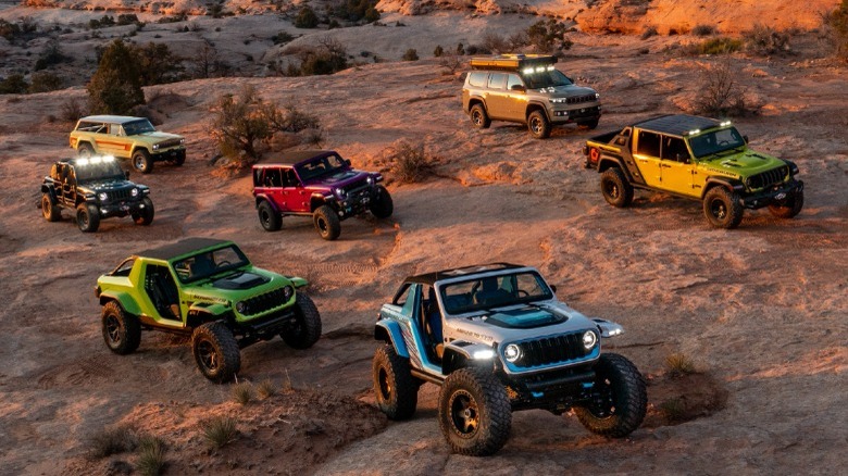 Jeep concept vehicles in desert