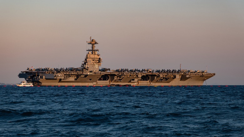 aircraft carrier on water