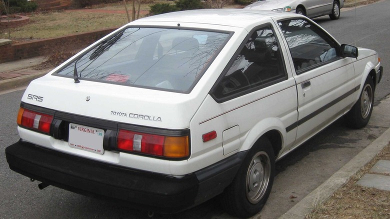 1980s Toyota Corolla hatchback car