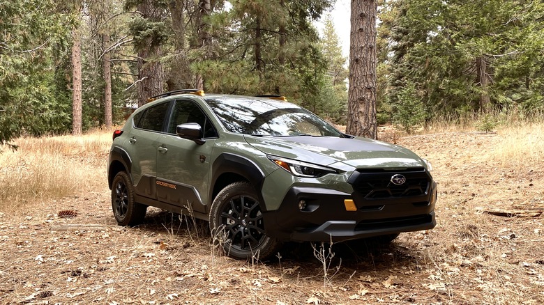 Subaru Crosstrek Wilderness parked in the woods