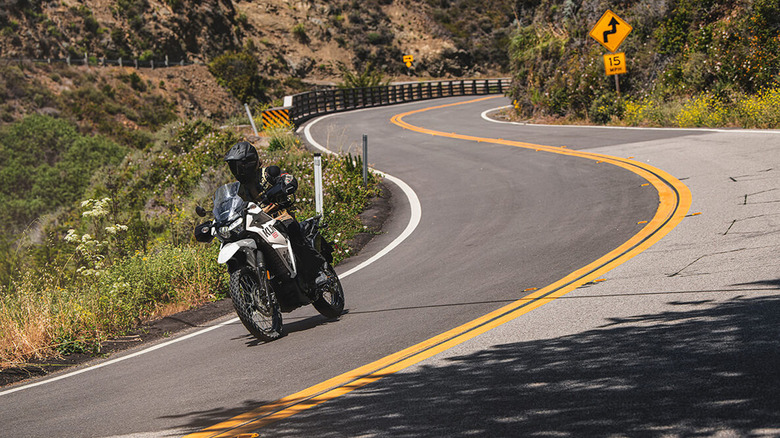 person riding kawasaki klr 650