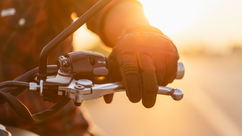 Hand On Motorcycle Brake