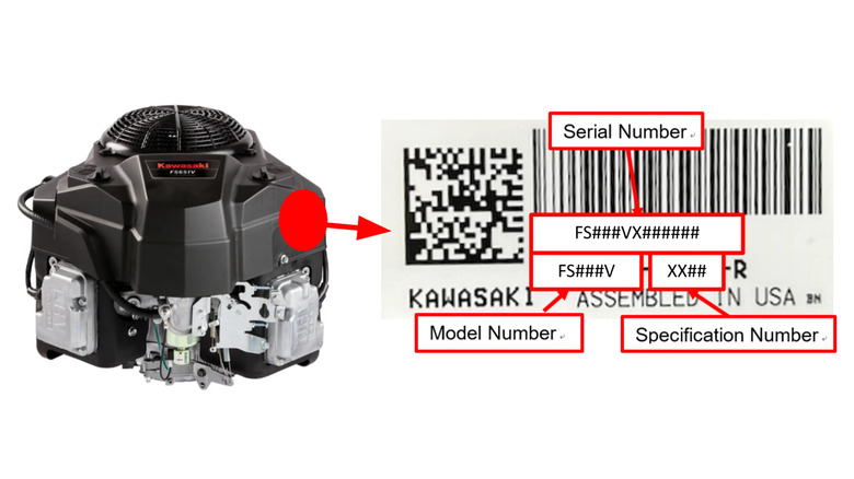 example engine with magnified serial numbers