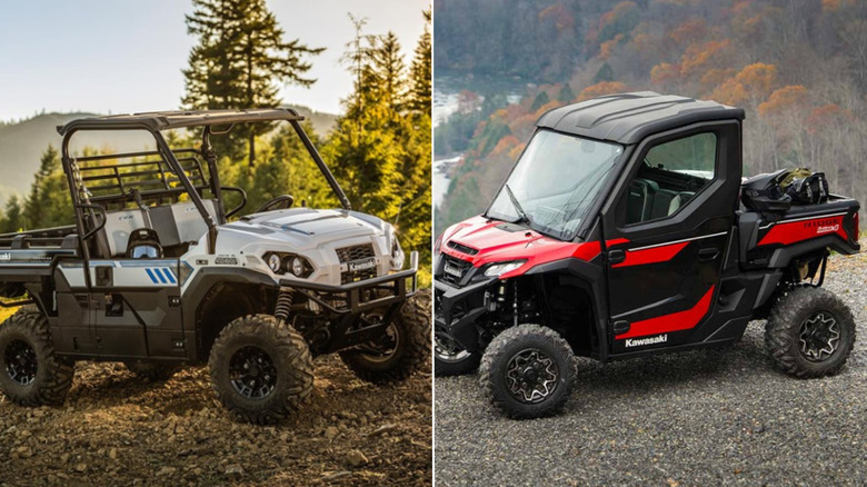 Split Image Of Kawasaki Mule And Ridge