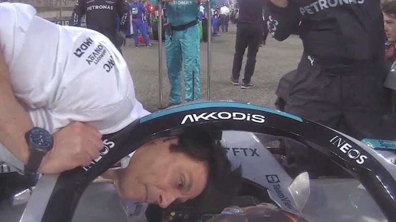 Toto Wolff head in Akkodis car