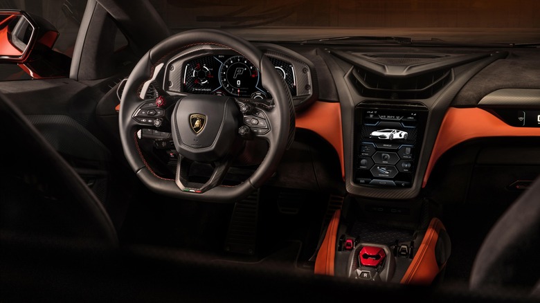 Lamborghini Revuelto steering wheel and paddle shifters