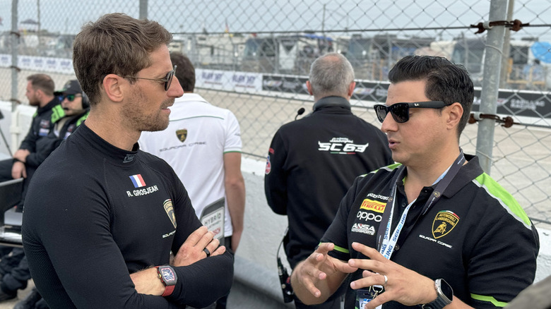 Lamborghini SC63 LMDh car driver Romain Grosjean discusses Sebring before the race