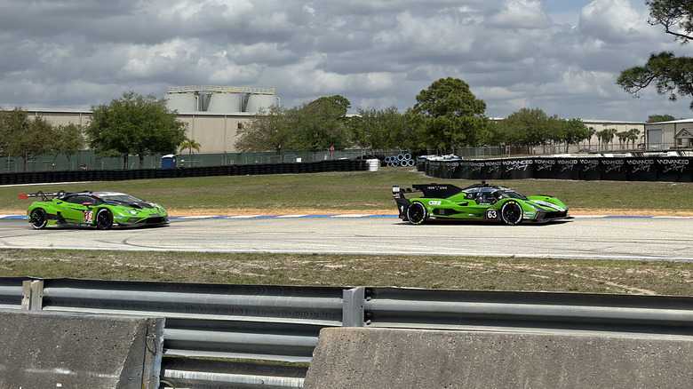 Lamborghini SC63 LMDh car and a Huracan GT3 racing