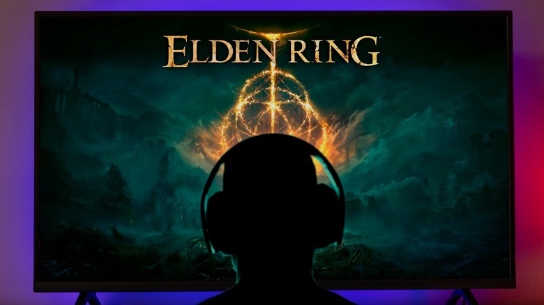 Person playing Elden Ring