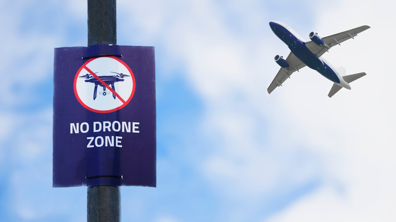 No drone zone near airplane