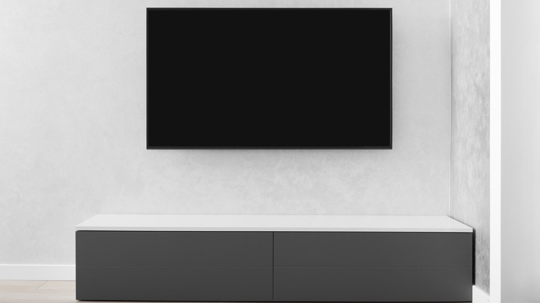 Flat screen TV on wall