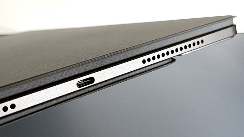 Lenovo Tab Extreme side view with speaker and charging port