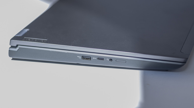Side of Lenovo laptop