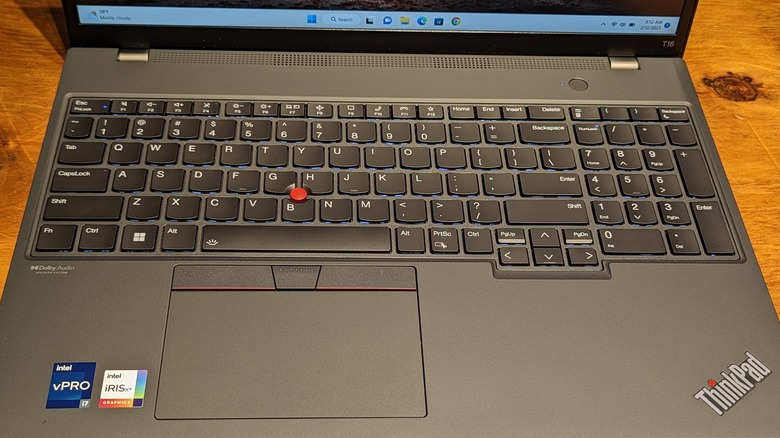 Lenovo ThinkPad T16 Gen 1 keyboard and trackpad