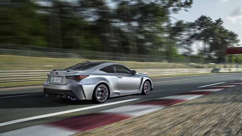 2025 Lexus RC F Final Edition driving on track