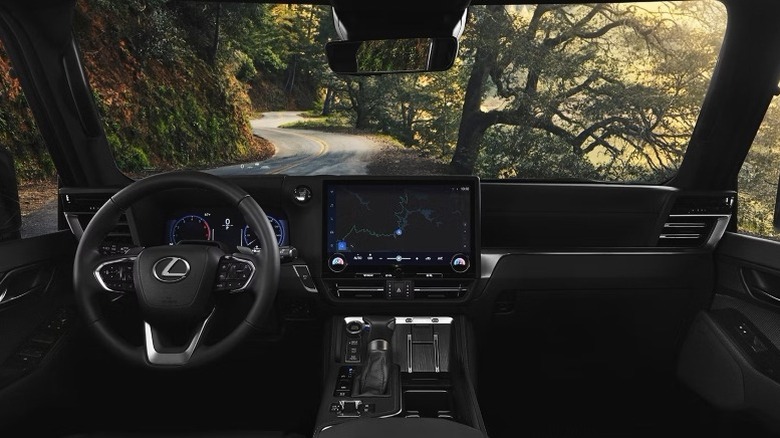 2025 Lexus GX 550 Overtrail+ interior showing the large 14-inch central display