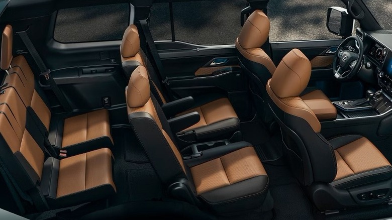 Shot of 2025 Lexus GX interior showing all three rows of seats