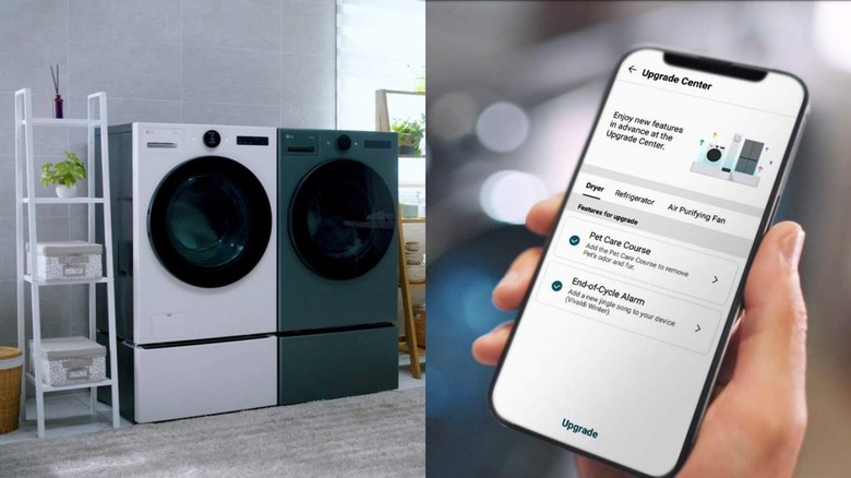 LG washer, dryer, and app