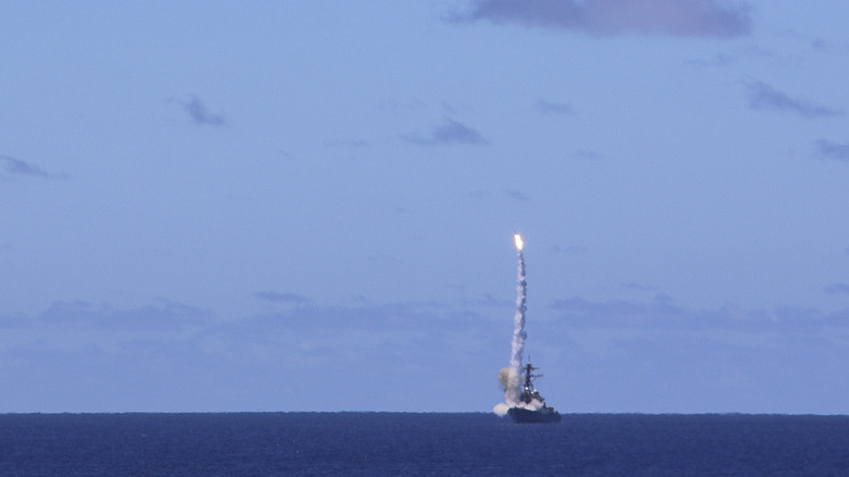 USS Benfold launching a missile