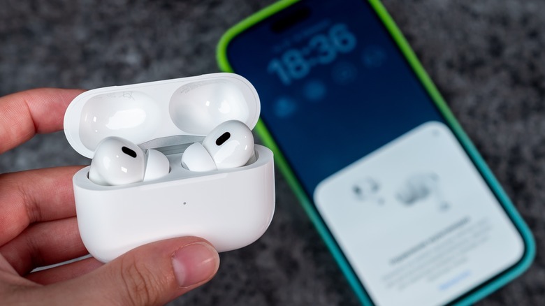 AirPods with open charging case