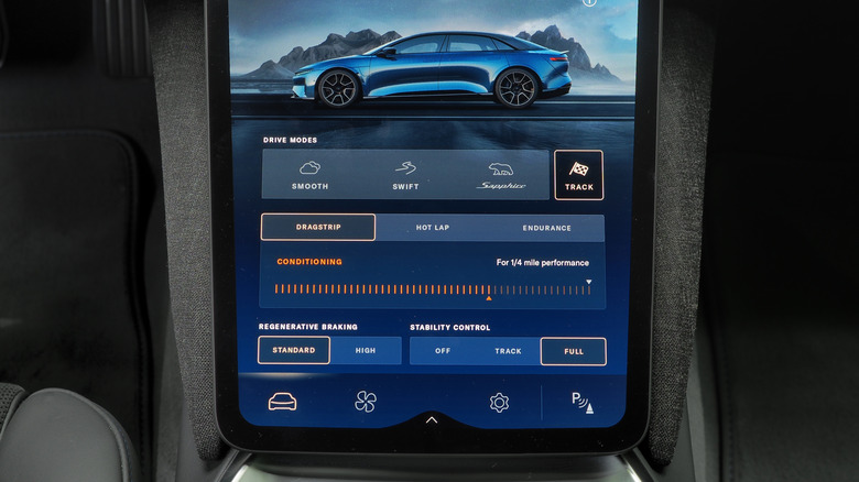 Lucid Air Sapphire Track modes