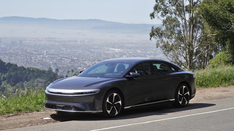 2024 Lucid Air Pure RWD overlooking the SF Bay Area
