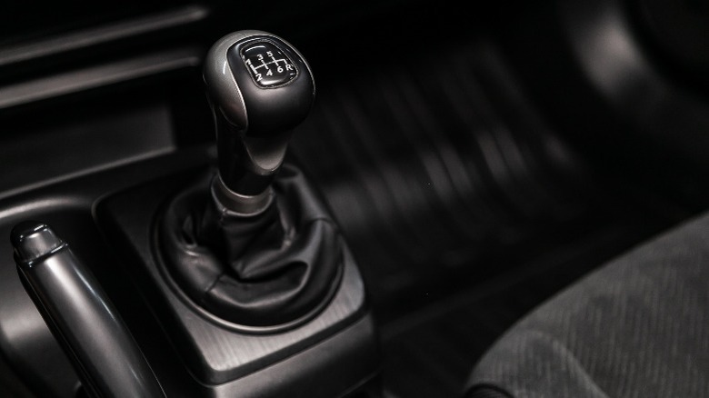 Black manual gear shifter