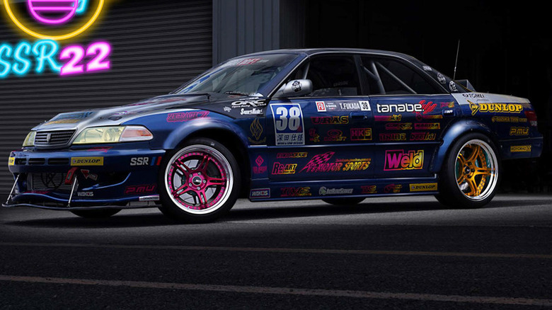 Envy SSR color wheels on Formula Drift car