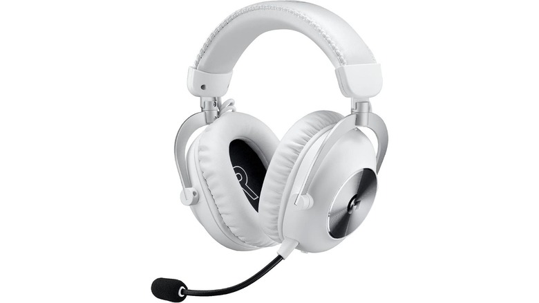 Logitech headphones on a white background