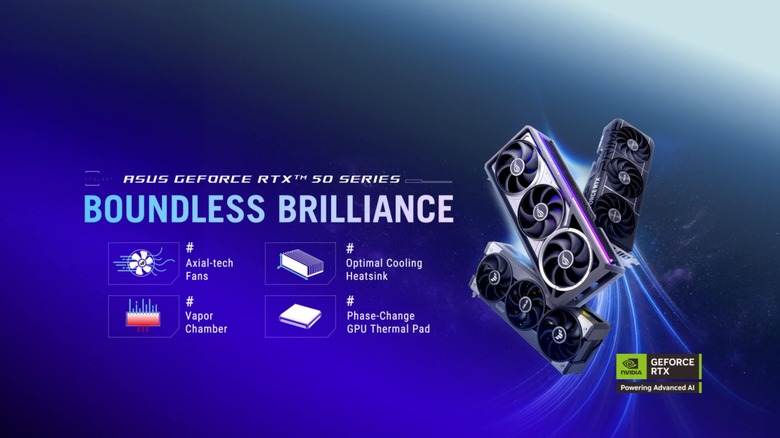 Asus RTX 50 series infographic