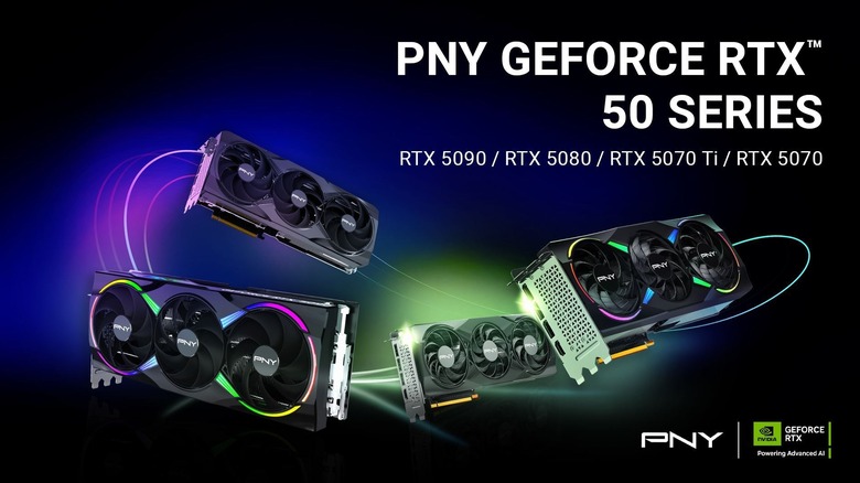 PNY RTX 50 series on display