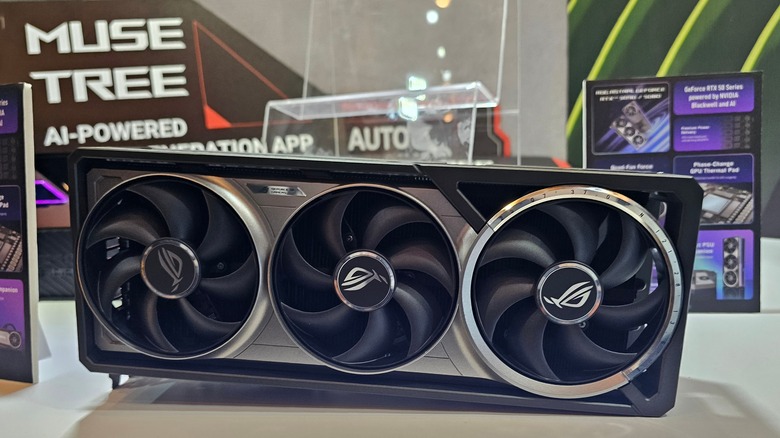 Asus RTX 50 series card on display