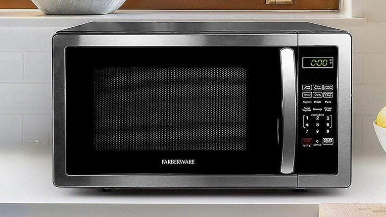 A Farberware Microwave on a counter