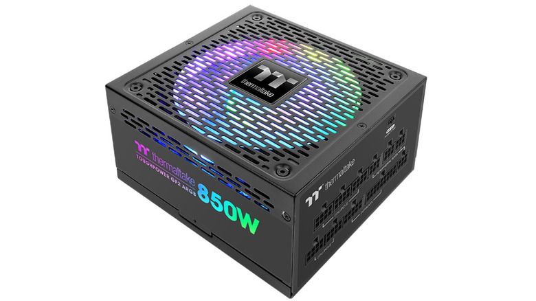 A Thermaltake power supply with RGB lighting