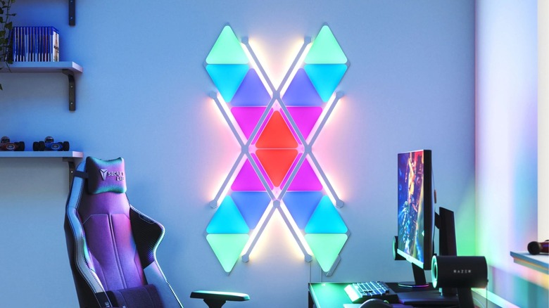 nanoleaf lights on wall