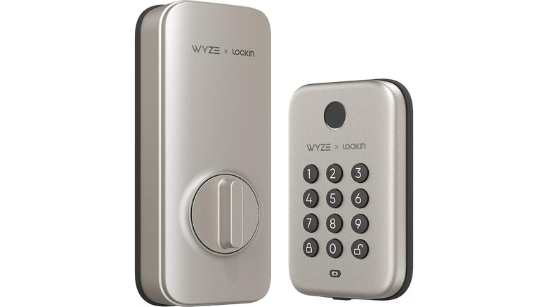 A stock image of a Wyze Auto-Lock Bolt smart lock