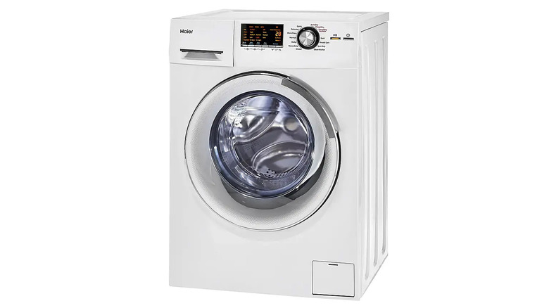 A stock image of a white Haier washer