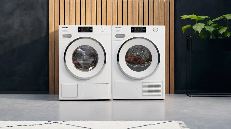 A Miele washer and dryer next to each other