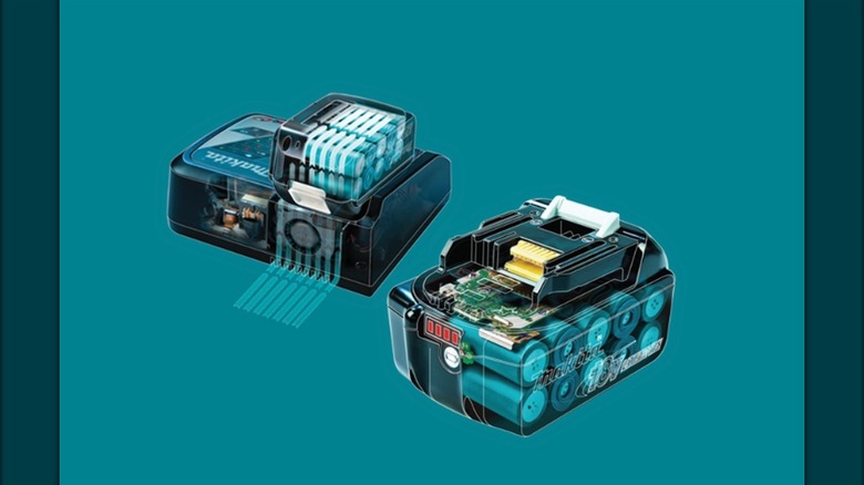 A Makita Charger And Battery Pack Illustrating Cooling System