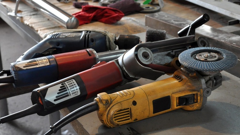 Old tools in a workshop