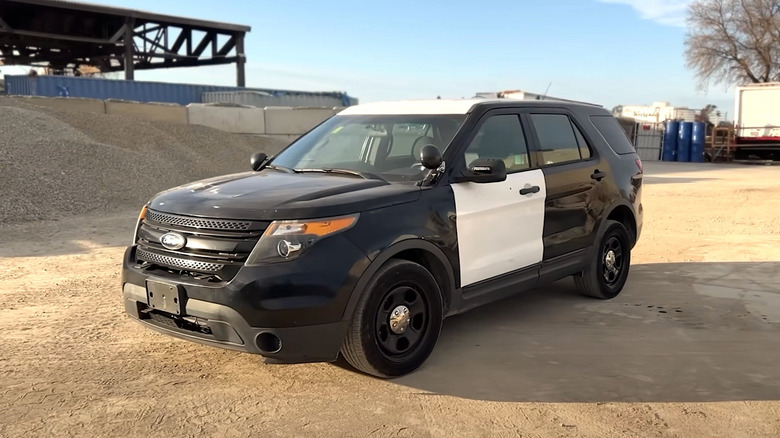 Used Police cruiser on display