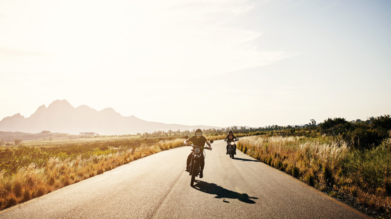 motorcycles on the road