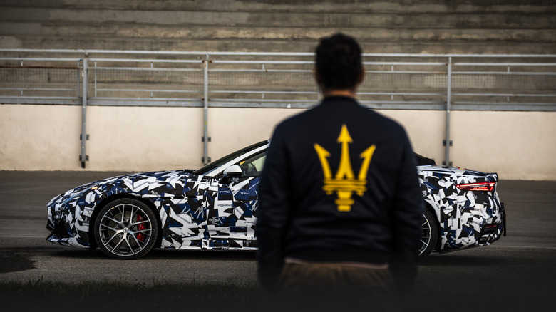 maserati racetrack emblem man jacket