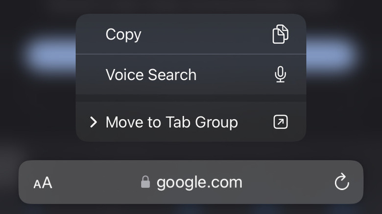 Additional browser options in Safari