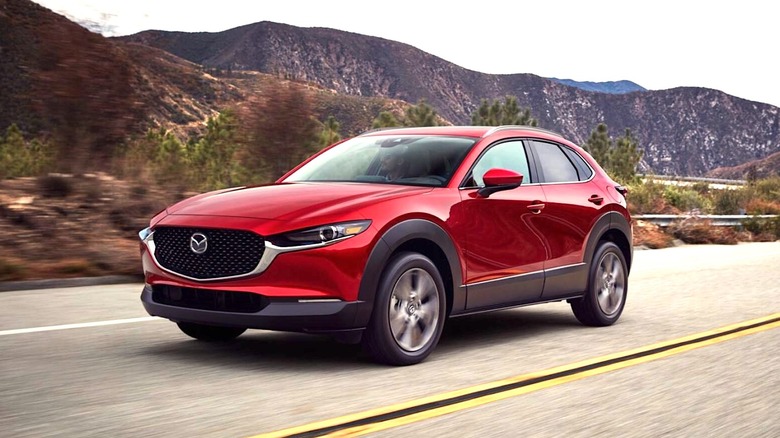 Mazda CX-30 on the road