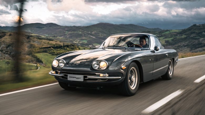 The Lamborghini 400 GT cruising through Italy.