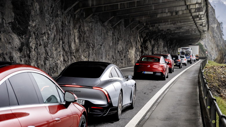 Mercedes-Benz VISION EQXX going uphill